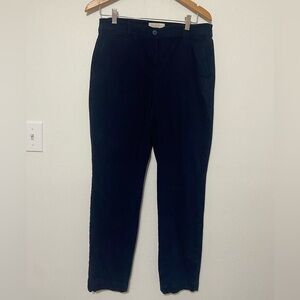 Talbots women's 10 flat front straight leg navy blue trousers EUC
